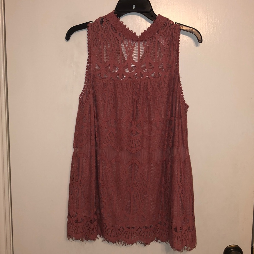 Pink lace blouse